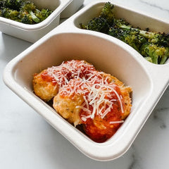 Parmesan Chicken Meatballs and Roasted Broccoli