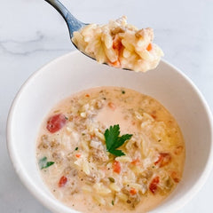 Single Serve Creamy Italian Orzo Soup