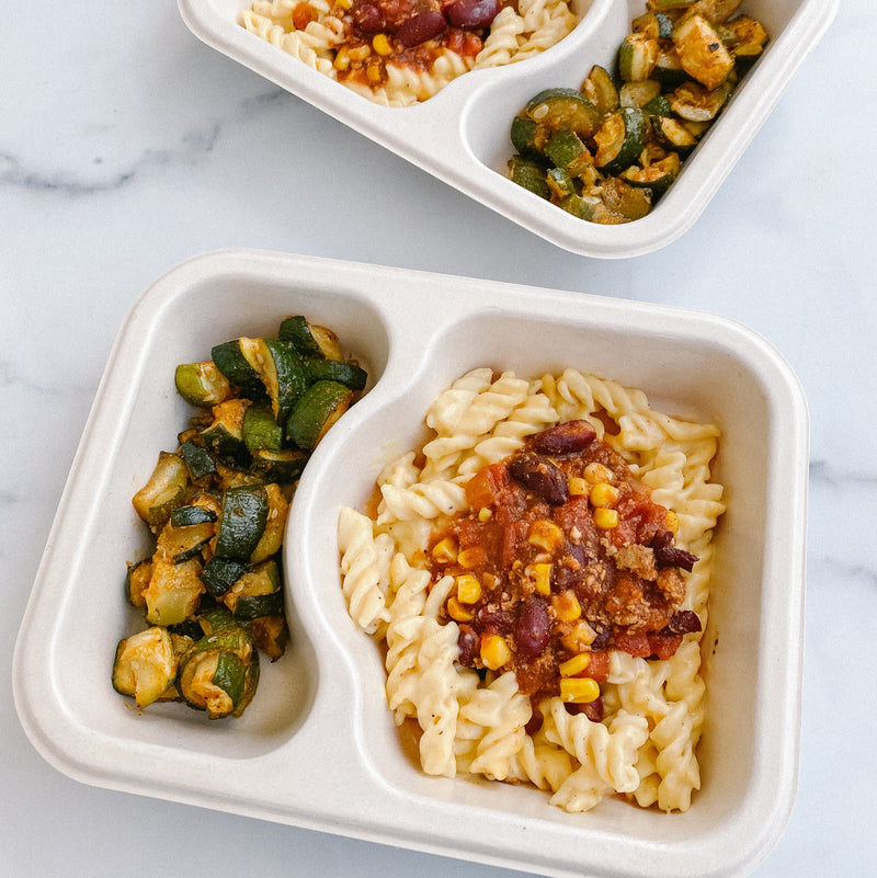 Turkey Chili Mac and Roasted Zucchini Power Pack