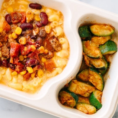 Turkey Chili Mac and Roasted Zucchini Power Pack
